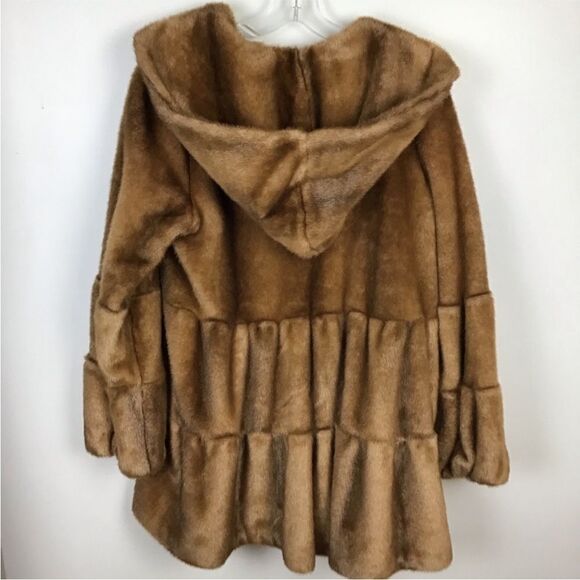 Jones New York Tiered Faux Fur Swing Coat z - Picture 11 of 12